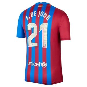 FC Barcelona F. De Jong 21 Thuis Shirt 2021-2022 – Korte Mouw